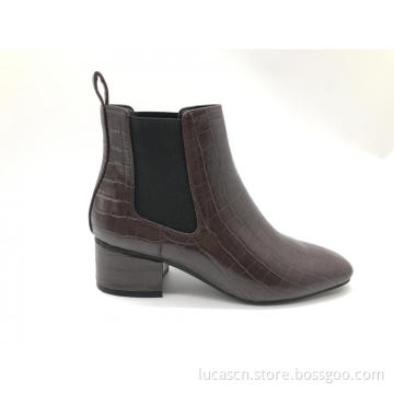 Ladies Elastic Panel Slip Ankle Chelsea Boots